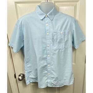 Simms Fish It Well Light Blue Short Sleeve Outdoor Performance‎ Size M